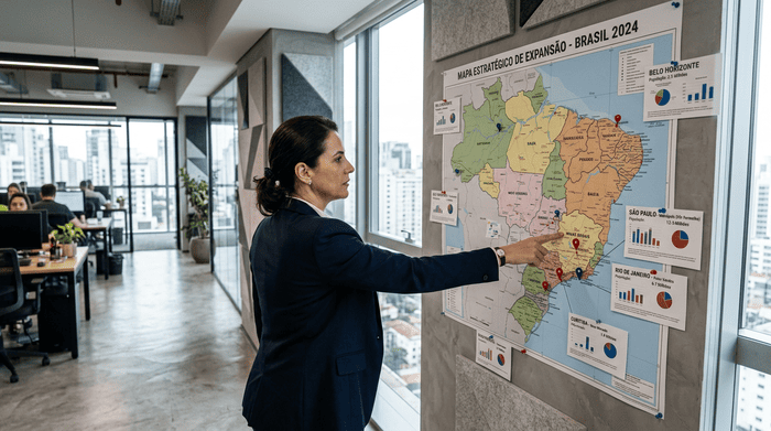 Executiva apresenta o mapa de expansão da rede no Brasil
